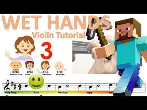 Minecraft Wet Hands Sheet Music And Easy Violin Tutorial Youtube