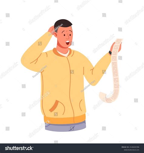 Shocking Bill Shocked Man Financial Pay Stock Vector (Royalty Free