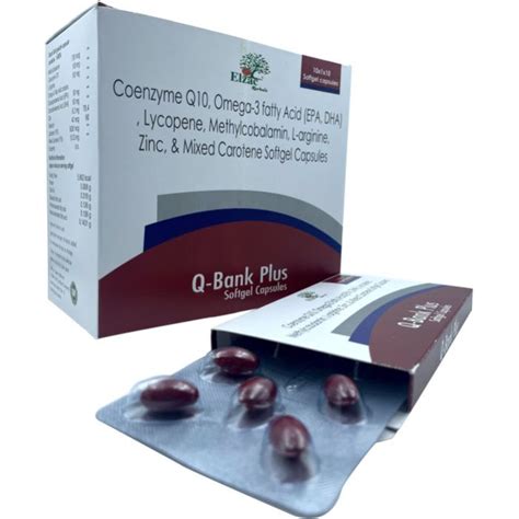 Q Bank Plus Soft Gel Capsules Coenzyme Q Cyanocobalamin L