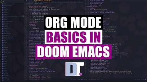 Org Mode Basics In Doom Emacs Youtube