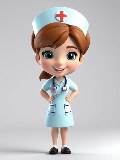 Premium Photo A 3d Cartoon Of A Nurse