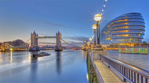 1920x1080 city hall, thames, sunrise, london, river, uk, morning ...