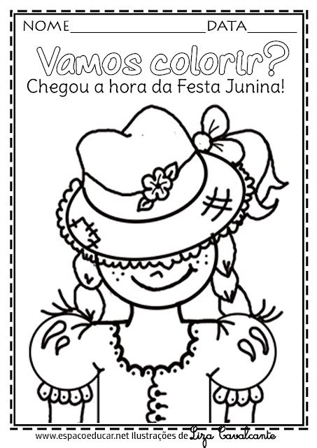 A Arte De Educar Desenhos Juninos Para Colorir