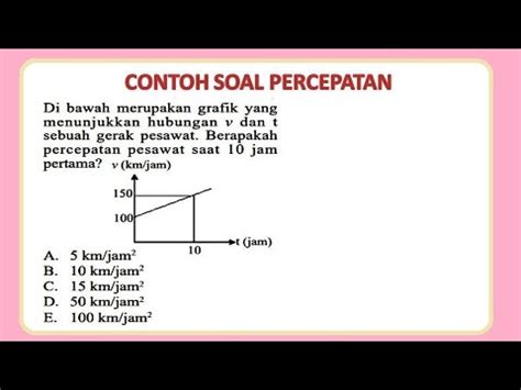 2 Contoh Soal Percepatan Dan Cara Menghitung YouTube