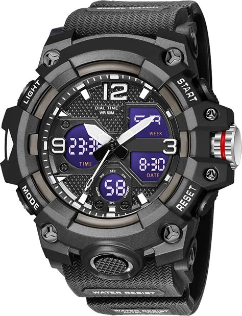 Pindows Herren Digitaluhr F R Herren Uhr Digital Armbanduhr Herren