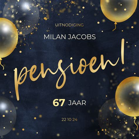 Feestelijke Uitnodiging Pensioen Met Gouden Kaartje2go