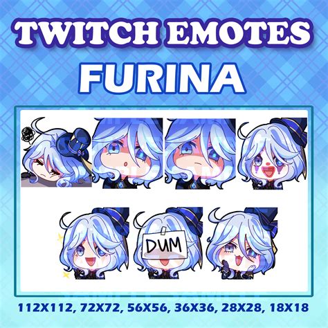 Cute Chibi Focalors Furina Hydro Archon Emote Digital Sticker by ...