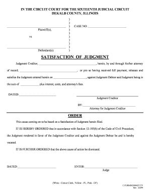 Fillable Online Circuitclerk Satisfaction Of Judgment Circuit Clerk