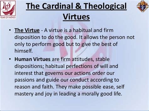 11 Oct 2013 Cardinal And Theological Virtues