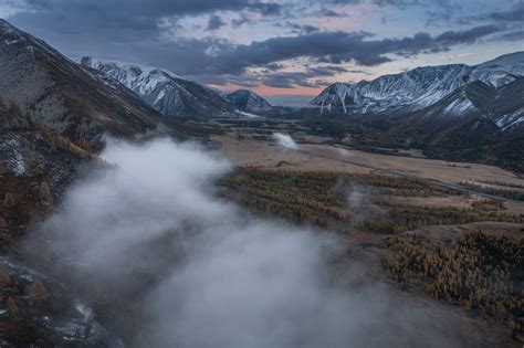 Altai region from above using drone.