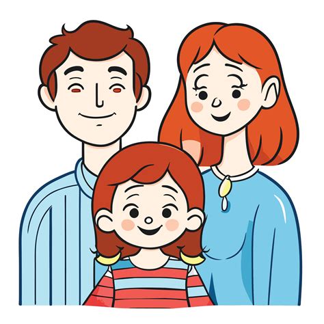 Happy family father, mother and child cute hand drawn pattern vector ...