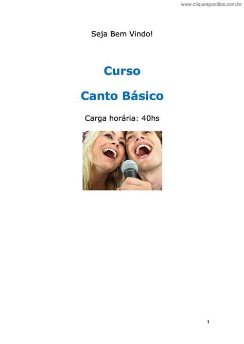 Clique Apostilas Curso Canto Básico I