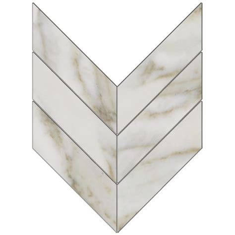 Calacatta Gold 3 X 10 Honed Macro Chevron Mosaic Pera Tile