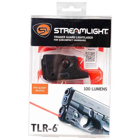 Streamlight Tlr 6 Tactical Weapon Light With Red Laser Glock 26 27