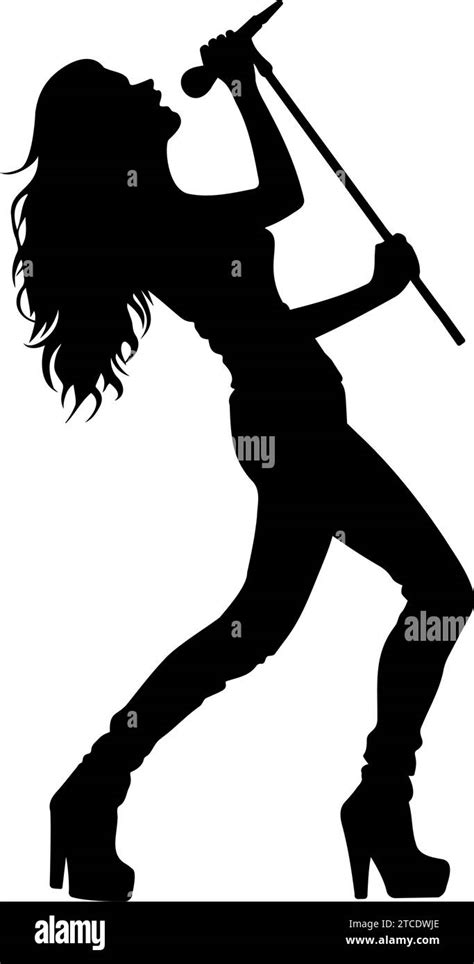 Illustration Woman Singing Microphone Banque D Images Vectorielles Alamy