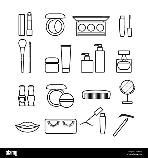 Iconos de cosméticos belleza vector set Imagen Vector de stock Alamy