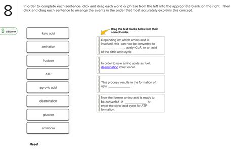 Solved In Order To Complete Each Sentence Click And Drag Chegg