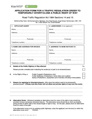 Fillable Online Northamptonshire Gov Application Form For A