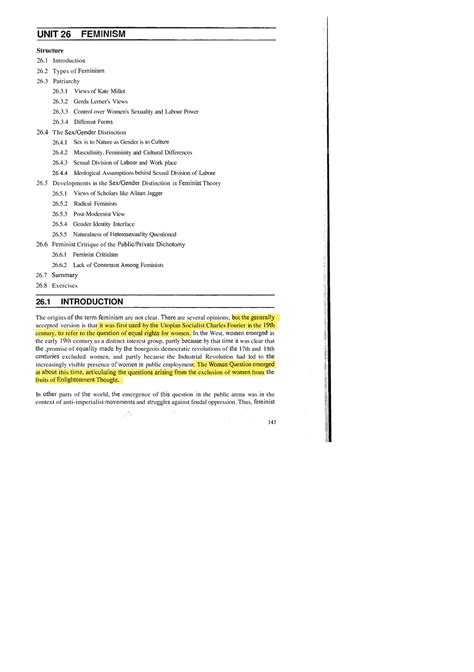 Feminism: An Introductory Study (IGNOU Course Code) - Studocu