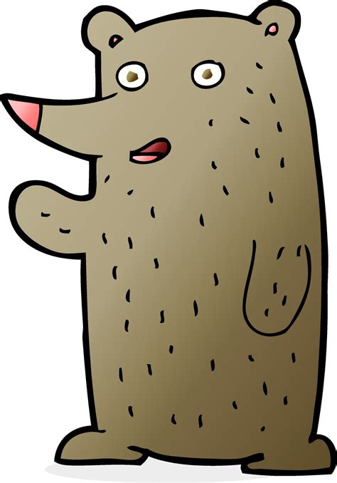 cartoon waving bear 12280565 Vector Art at Vecteezy