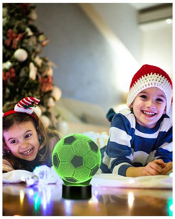 Linkax Cadeau Foot Garcon Football Veilleuse Enfant D Led Lampe De