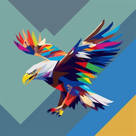 Premium Vector Flying Eagle With Big Wings Drawn Using Wpap Art Style