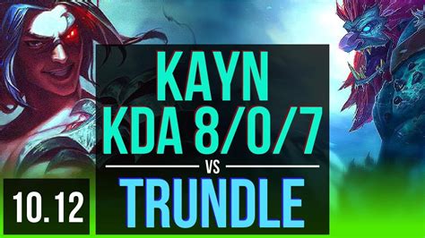 Kayn Vs Trundle Jungle Kda 807 500 Games Legendary Kr