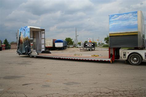 Retractable Canopy Rolling Tarps Gooseneck Trailers