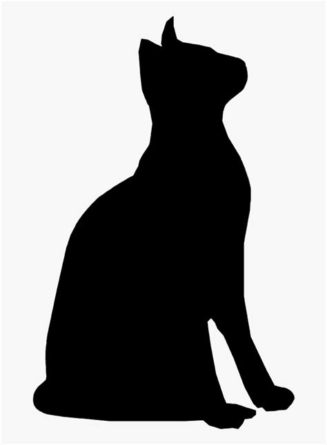 Attentive Cat Silhouette - Cat Silhouette Sitting Transparent, HD Png Download - kindpng