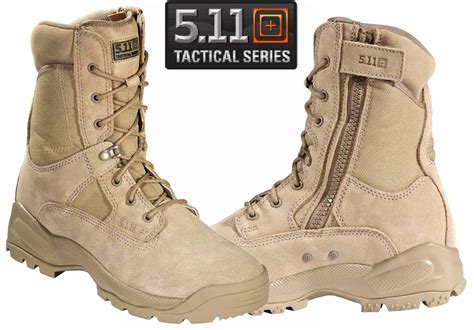 511 Mens Atac 8 Coyote Tactical Boots Tan Side Zip Field Duty Work