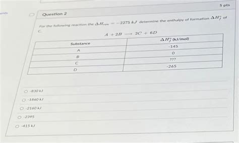 Solved 5 Pts Question 1 Using The Table Below To Determine