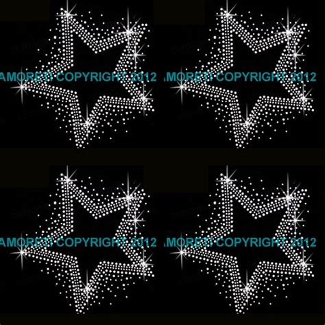 Set Of Stars Clear Rhinestone Iron On Hotfix Transfer Etsy