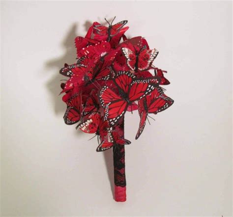 Red Butterfly Bridal Bouquet As Seen In Bridal Guide