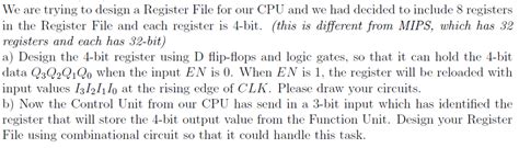 solved     design  register file   cpu cheggcom