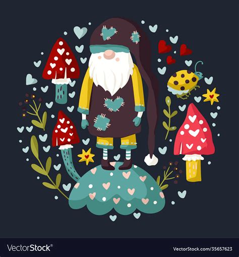 Colorful garden gnome Royalty Free Vector Image