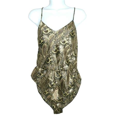 Vintage Indulgence Lingerie One Piece Teddy S Brown P Gem