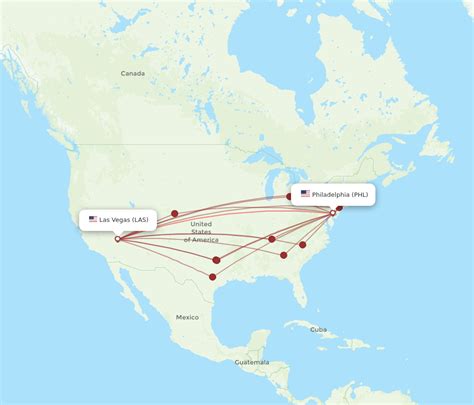 All Flight Routes From Las Vegas To Philadelphia LAS To PHL Flight