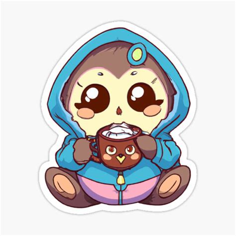 Chibi Owl Drinking Hot Chocolate Sticker For Sale By Oujidanshop Redbubble