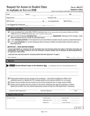 Fillable Online Murraystate In Mygate Or Banner Inb Fax Email Print