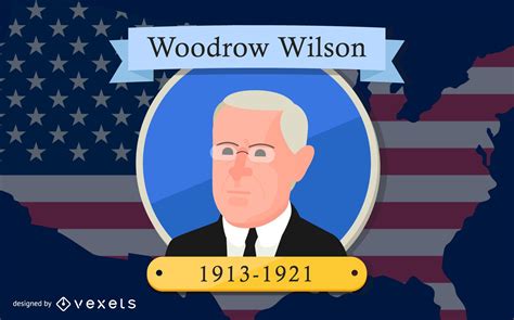 President Woodrow Wilson Cartoon Design Vector Download