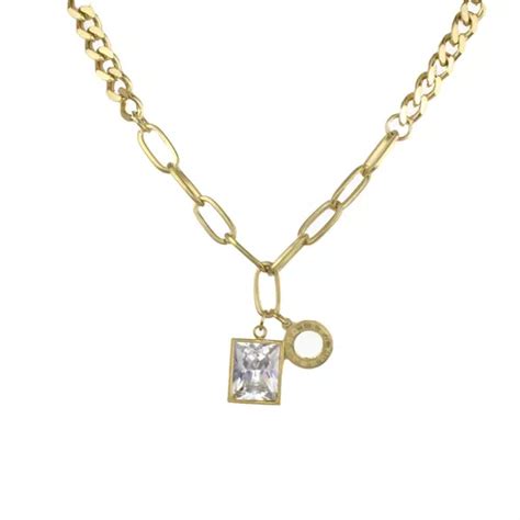 Collar Cadena Multiple Con Diamante Solitario Oro Lamin K Cuotas