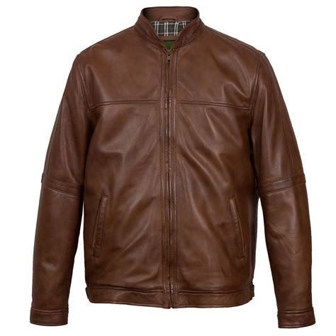 John Mens Chestnut Leather Jacket