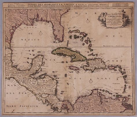 Sold Price An 18th Century Map Of The Caribbean Reinier And Joshua