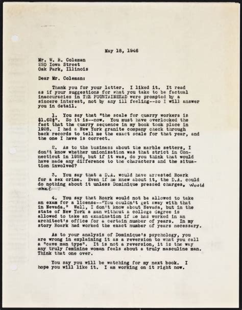 To Waldo Coleman A Fan Letter Aynrand Org