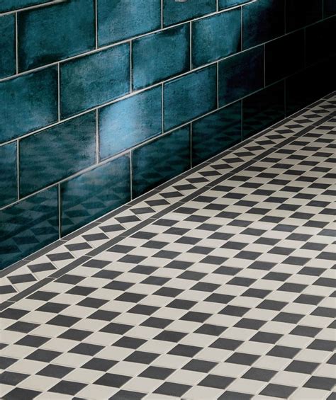 Victorian Black White Border Tile White Mosaic Floor Tile Tile Floor