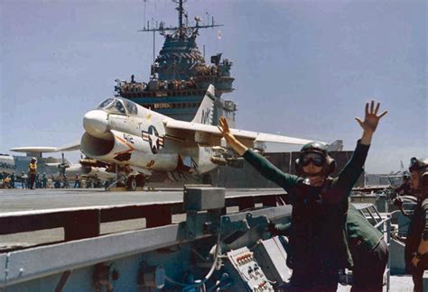 A 7e Corsair Ii Launching On Combat Mission Over North Vietnam