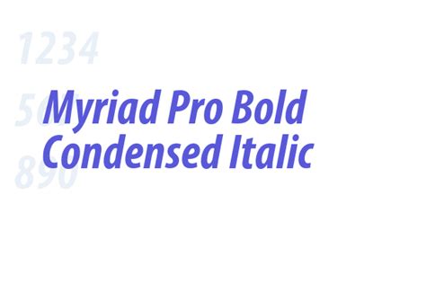 Myriad Pro Bold Condensed Italic Font Free Download