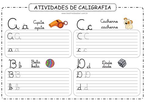 Letra Cursiva Treino Letra Cursiva Atividades De Caligrafia Para Imprimir