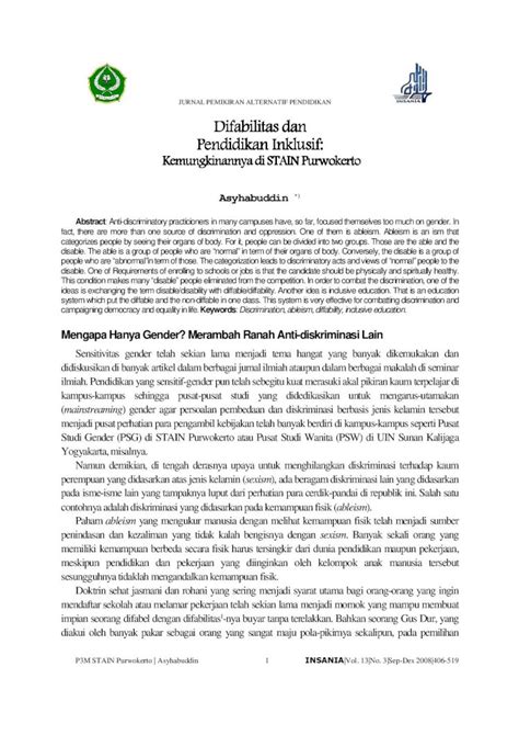 Pdf Difabilitas Dan Pendidikan Inklusif Din Dokumen Tips