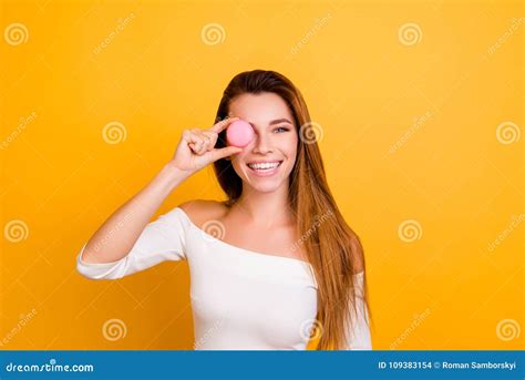 Hairstyle Playful Lovely Happiness Joke Toothy Naked Shoulders B Royalty Free Stock Image